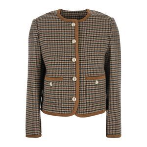 Dunst Women Beige Jacket With Button Closure And Front Pockets In Tweed Woman